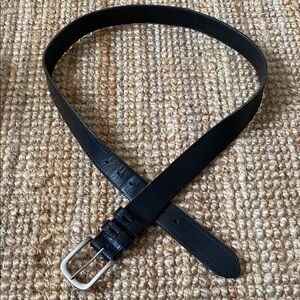 Redhead Brand Co Men's Black Leather Belt with Silver Tone Hardware 40